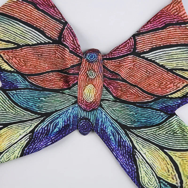 Hot Butterfly Jeans Crop Top Backless Strap Camis Sexy Lingerie Bow Bra Women Beach Mini Vest Butterfly Tank Tops Party Clubwear