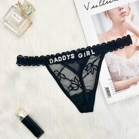 Custom Thongs Lingerie Sexy Bikini with Letters Name G-String Waist Chain Women Body Chain Lace Thong Personalized Unique Gift