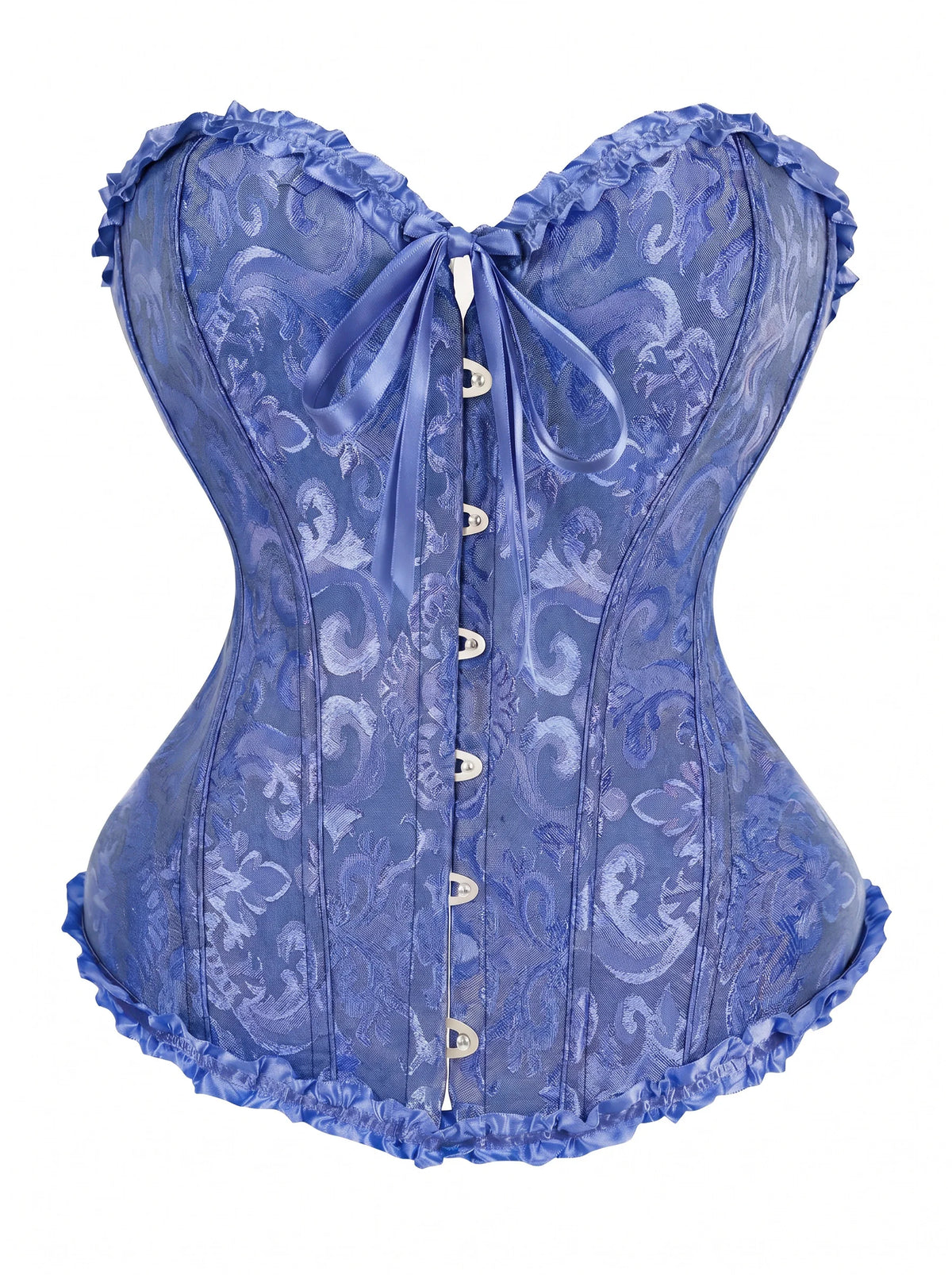 Women Bustier Corset Victorian Gothic Jacquard Front Busk Waist Cincher Halloween Party Wear