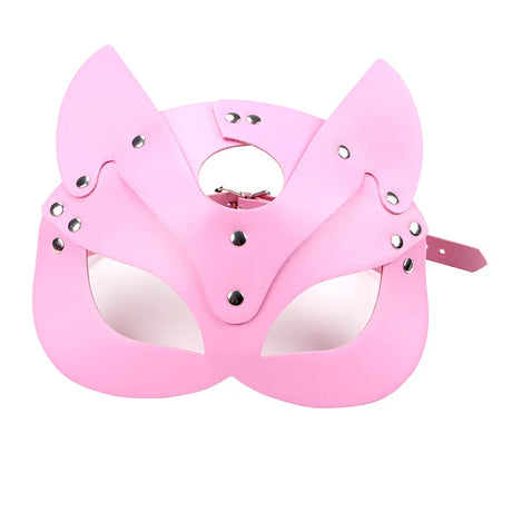 Full Face Mask PU Leather Cat with Binding Straps Set for Couple Sexy Head Cover Product Interest