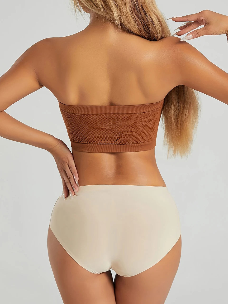 Women's Plus Size Strapless Front Closure Bandeau Bra Seamless Wireless Bralette Tube Top Non-Slip Everyday Brassiere