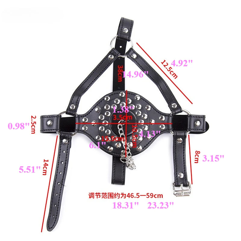 SM Harness Urinal Funnel Oral Enema Drool Mouth Plug Open Gag BDSM Penalty Mask Flirting Adults Erotic Games Gear