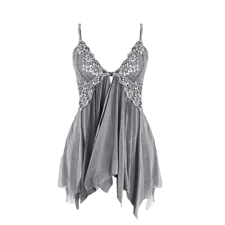 Lace Front Closure Sleepwear Women Sexy Lingerie Dress Porno Suit Babydoll Transparent Mesh Nightdress Erotic Clothing