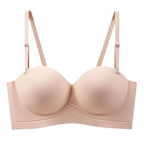 Half Cup of Scarless Suspender Bra Without Steel Rings Gathering Strapless Breasts for Women Adjustable Sexy Scarless Underwear