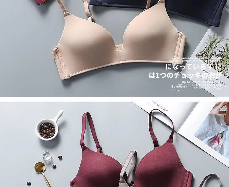Ultra Thin Sexy Ice Silk Wireless Bra For Women Sexy Gather Underwear Push Up Simple Lingerie Seamless Brassiere Bralettle