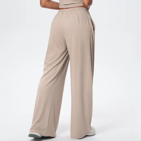 Women Quick Drying Wide Leg Yoga Pants Loose Yoga Pants High Waist With Pockets Fitness Sport Gym Workout Drawstring Full Length