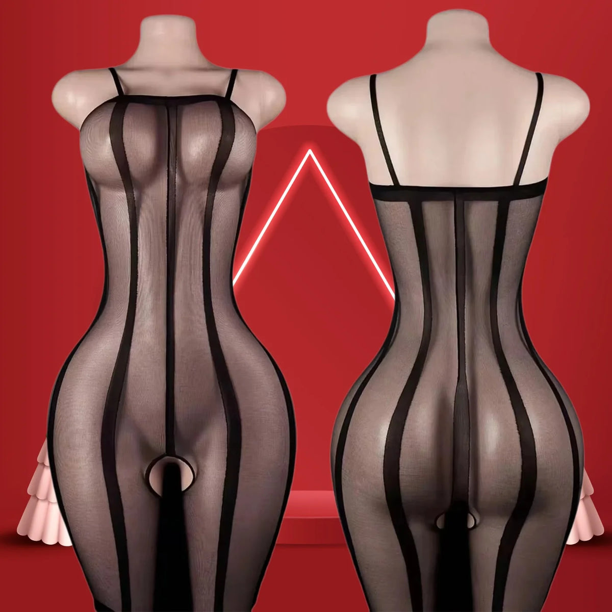Sexy Adult Babydoll Female Costumes Lingerie Sheer Underwear Body Stocking Catsuit Erotic Set Nightgown Garters Porn