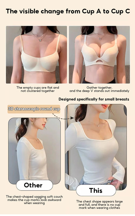 FallSweet Small Chest Sexy Push Up Bra for Women Seamless Bras Everyday Lingerie Comfortable Underwear Thick Bralette 32-38AB