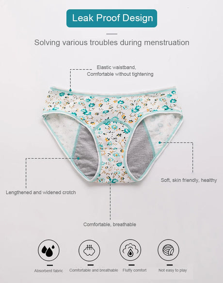 3pcs/Set Leak Proof Menstrual Panties Girls Period Underwear Sexy Pants Physiological Underwear New Product Waterproof Briefs