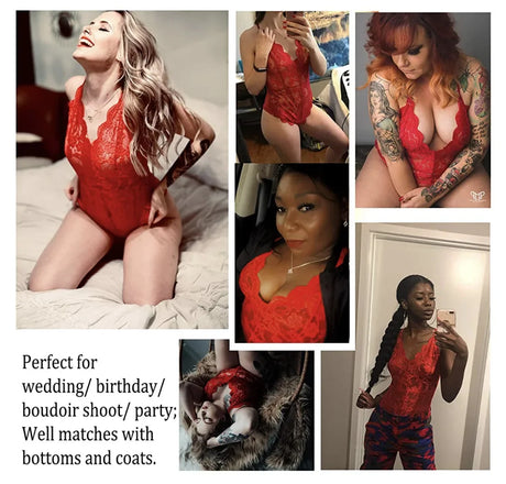 Sexy Plus Size Lingerie Suspenders Multi-color Dark V Transparent Lace Onesie Lace Bodysuit Porno Costume Sexy Women Open