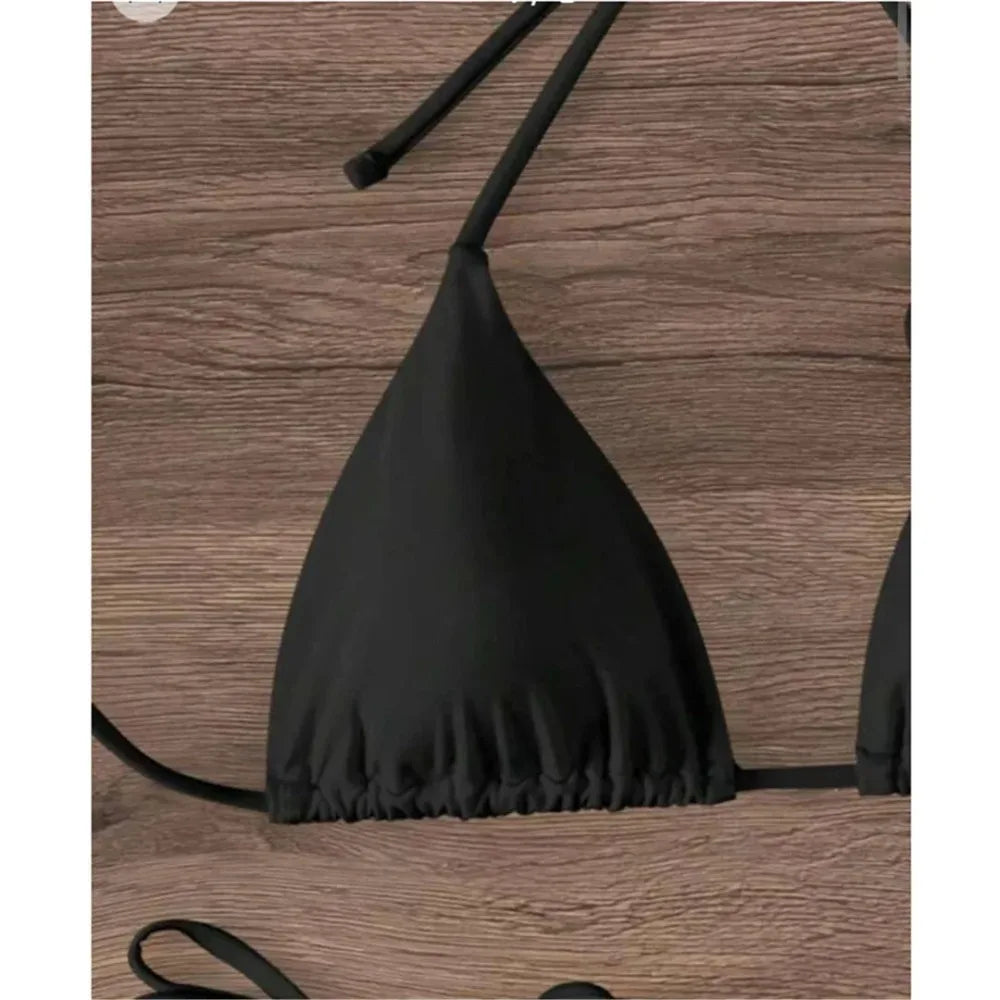 Sexy Flower Bandeau Swimwear Thong Bikini Women Lace-up Swimsuits Swimming Bathing Suit Brazilian Bikinis Set Mujer Biquini