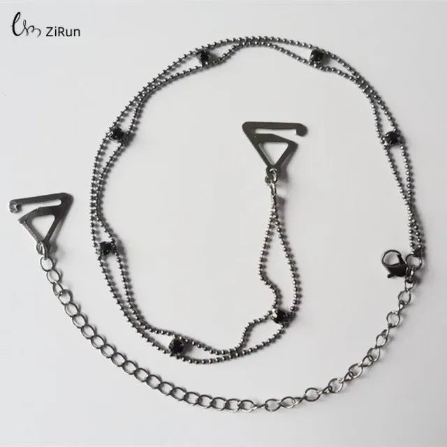 Detachable Rhinestone Metal Bra Strap for Women, Non-Slip Invisible Adjustable Crystal Shoulder Straps,Lingerie Accessories Gift