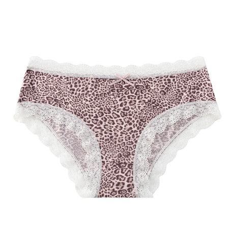 BZEL Women's Lace Floral Thongs Sexy Leopard Breathable Panties Low Waist G-String Female Fashion Underwear Cozy T-Back Lingerie
