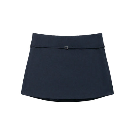 Women's Solid Color Skort with Belt Side Zipper Casual Shorts Skirts Fashionable And Stylish Women's Clothing