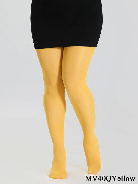 A Fashionable Plus Size Versatile Slim Oversized Breathable Solid Color Nylon Elastic Plus Size Pantyhose