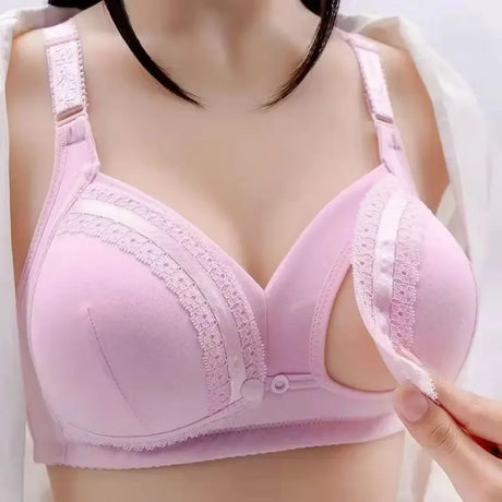 Originality Front Button Brassiere Type Solid Color Pregnancy Lactation Lingerie Skin Friendly Comfort Breathable Plus Size Bra