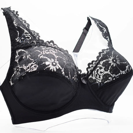 Womens Bra Sexy Lingerie Plus Size Bras Floral Lace Underwire Brassiere BH Tops Perspective Female Underwear B C D E F Cup