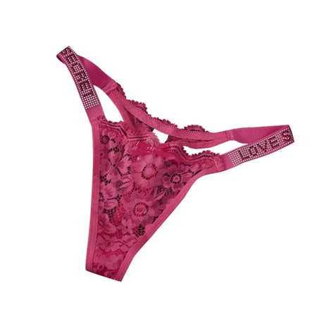 Lingerie Crystal Lace Flower Panties Cotton Crotch Embroidery Seamless Thong Underpants Low-waist Bikini Underwear Women Gifts
