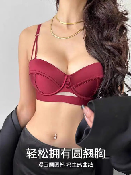 Japanese Anime Set Victoria's Style Half Cup Minimiser & Knickers | Push Up for Small Chest Retro sensual Lingerie Bride Gift