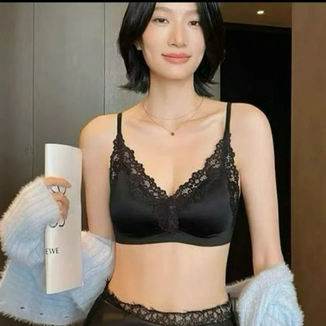 Women's Lace Backless Bras Plunge Strappy Bralette Soft Support Seamless Invisible Underwear Cami Top Plus Size Push Up