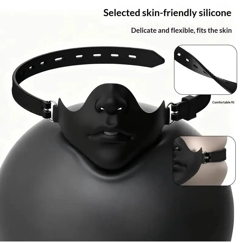 Halloween Glossy Half Face Mask Breathable Artificial Face Adjustable Elastic Mask DIY Party Role-playing Dress-up Accessories