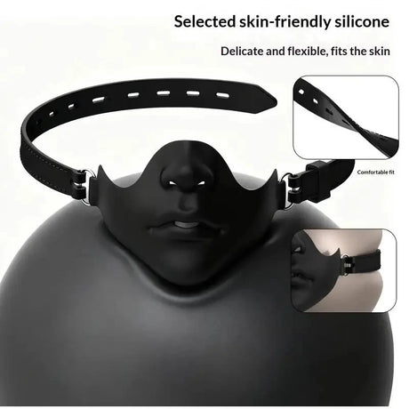 Halloween Glossy Half Face Mask Breathable Artificial Face Adjustable Elastic Mask DIY Party Role-playing Dress-up Accessories