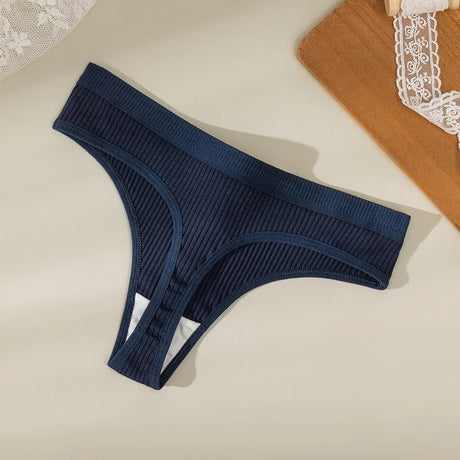 BZEL 8PCS/Set Women's Panties Cotton Thongs Female Simple Breathable Underwear Sexy Lingerie Comfortable Striped Woman G-Strings