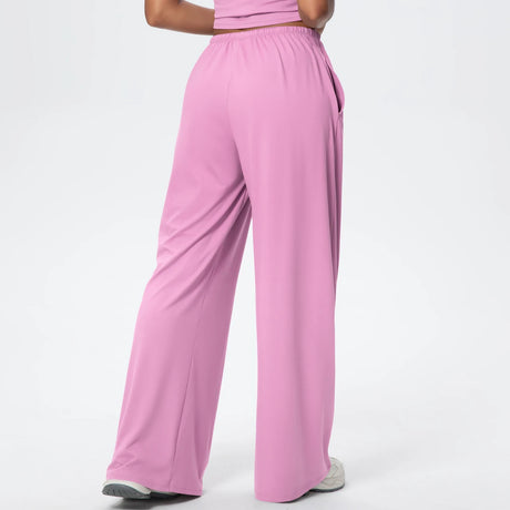 Women Quick Drying Wide Leg Yoga Pants Loose Yoga Pants High Waist With Pockets Fitness Sport Gym Workout Drawstring Full Length