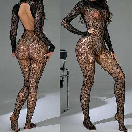 Hot Sexy Leopard Fishnet Bodysuit Women Sexy Lingerie Porn Roleplay Outfits Erotic Sheer Bodystockings Lace Underwear Sexy Set