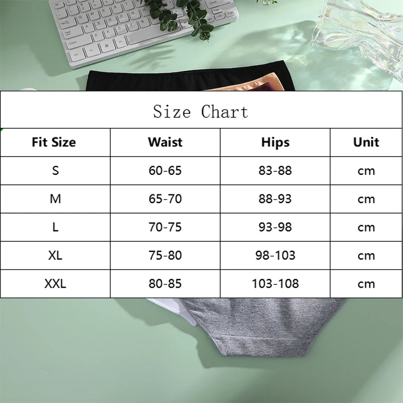 4Pcs/Set Comfort Cotton Panties Women High Waist Briefs Seamless Underwear Breathable Underpants Plus Size Panty S-2XL Intimates