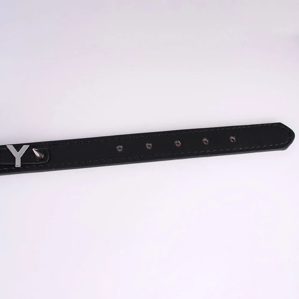 Lovely Personalized Letters Choker Women Leather Collar Punk Chocker Custom Name Bling Crystal Jewelry Cosplay Necklace
