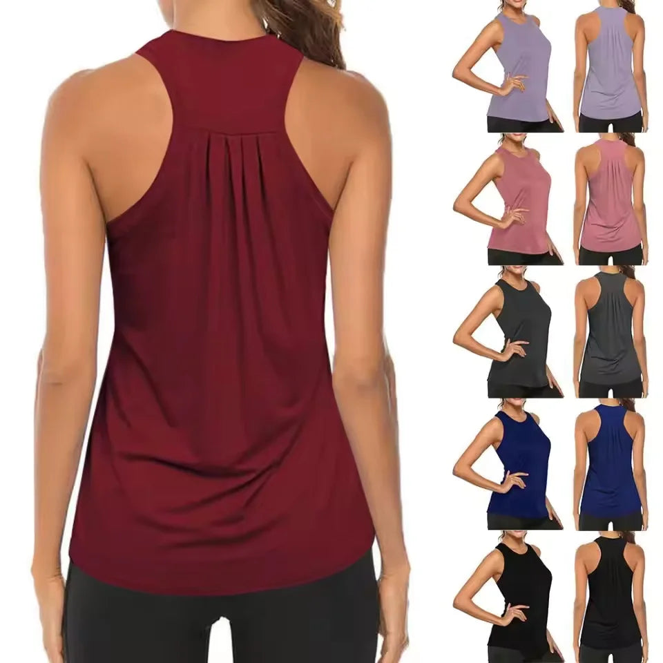 Sleeveless Racerback Workout Tank Tops for Women,Dry Quick Breathable Gym Running Training Yoga Shirts,Fitness Sport Yoga Vest