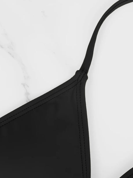 1Pc Women's Sexy Bikini Top Bra Swimsuit Summer Beach Style Solid Color Hanging Neck Bareback Strap Bikini Swimsuit Bra Swimsuit