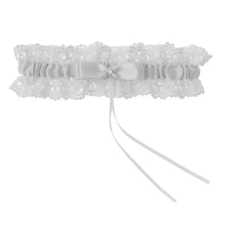 Women Lace Bow Silky Smooth Satin Elastic Thigh Strap Garter Belt Sexy Thigh Bands Party Bride Leg Garter Cosplay Tea Time