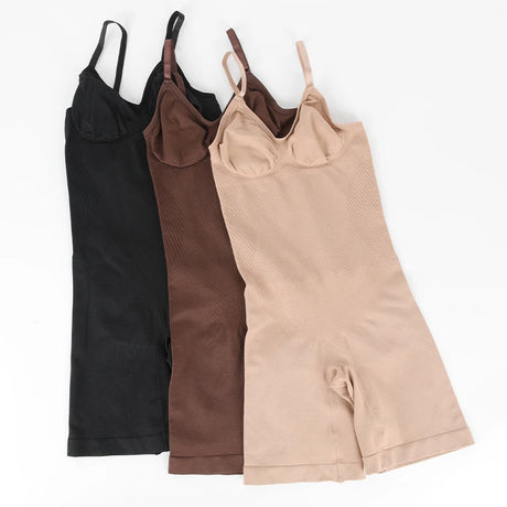 Women V Neck Shapewear Tummy Control Bodysuit Breathable Tank Top Sexy Adjustable Strap Full Body Shaper High Stretch Anti Chafing Faja Invisable Comfortable Shorts Slimming Waist Trainer Butt Lifter 3 Colors Available