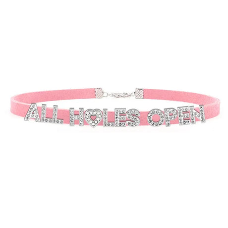 Sexy Bad Words All Holes Open Letters Choker Necklace Women Men Suggestive Adult Chocker Collar Cosplay Custom Jewelry Gift