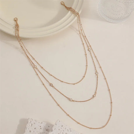 Simple Multilayer Rhinestone Back Chain Necklaces for Women Sexy Metal Shiny Crystal Bikini Waist Chain Body Chain Jewelry Gifts