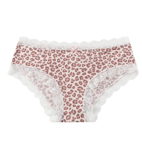 BZEL Women's Lace Floral Thongs Sexy Leopard Breathable Panties Low Waist G-String Female Fashion Underwear Cozy T-Back Lingerie