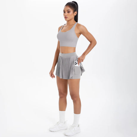 2pcs New Sexy Yoga Set Backless Cross Straps Sports Bra Fashion Breathable Culotte Yoga Shorts With Pocket Gym Women Sports Set