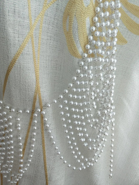 CHICATWILL European Sexy Deep V-Neck Lady Camis Pearls Tops Beach Handmade Beading Body Chains Hot Woman Vest American Female