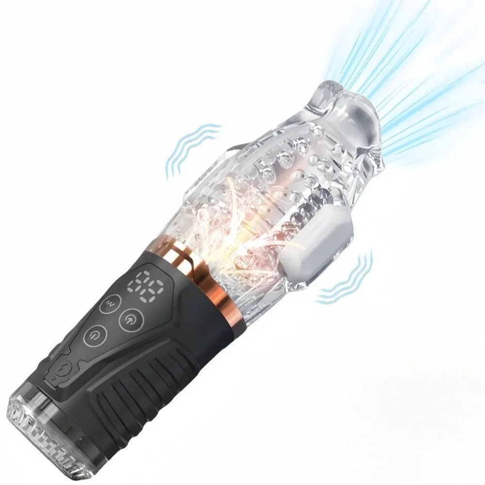 Automatic Male Masturbator Vibration Blowjob Sucking Machine Silicone Vagina Masturbation Cup Sex Toys Adult Goods for Men