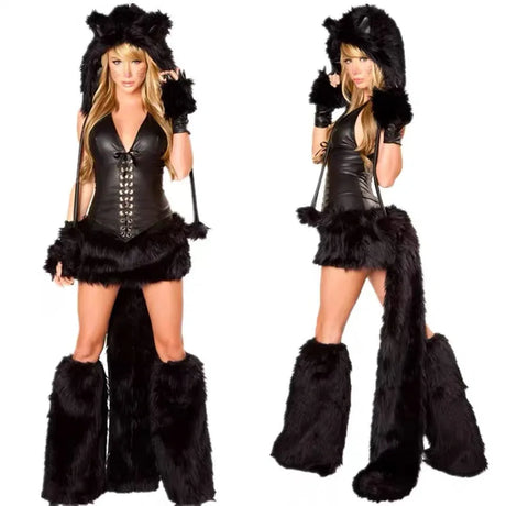 Adult Sexy Furry Animal Costume For Women Animal Costumes Halloween Carnival Rabbit Wolf Fox Cat Cosplay Furry Costumes Outfits