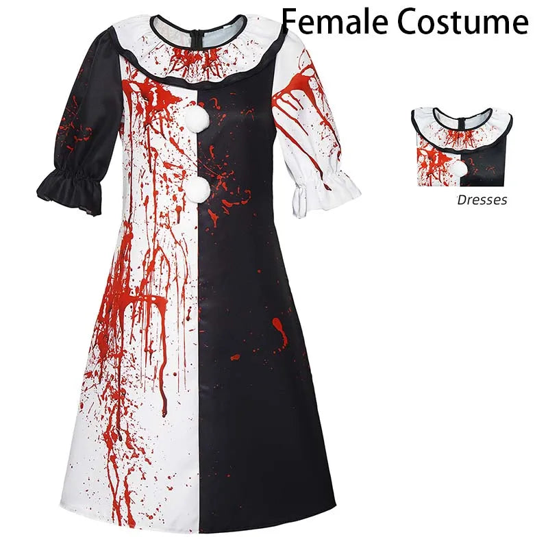 Art The Clown Cosplay Costume Terrifierr 3 Bloody Outfits Killer Clowns Jumpsuits for Halloween Carnival Party Horror Costumes