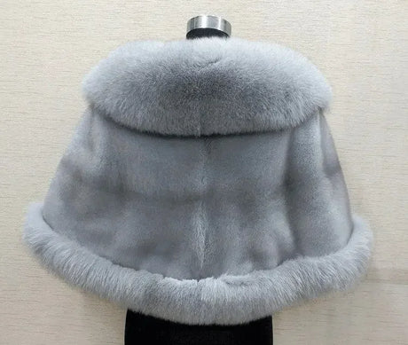 White Fur Shawl Women's Jacket Autumn Winter Faux Mink Fox Fur Dress Cheongsam Cloak Coats New 2026 Thicken Warm Short Outwear