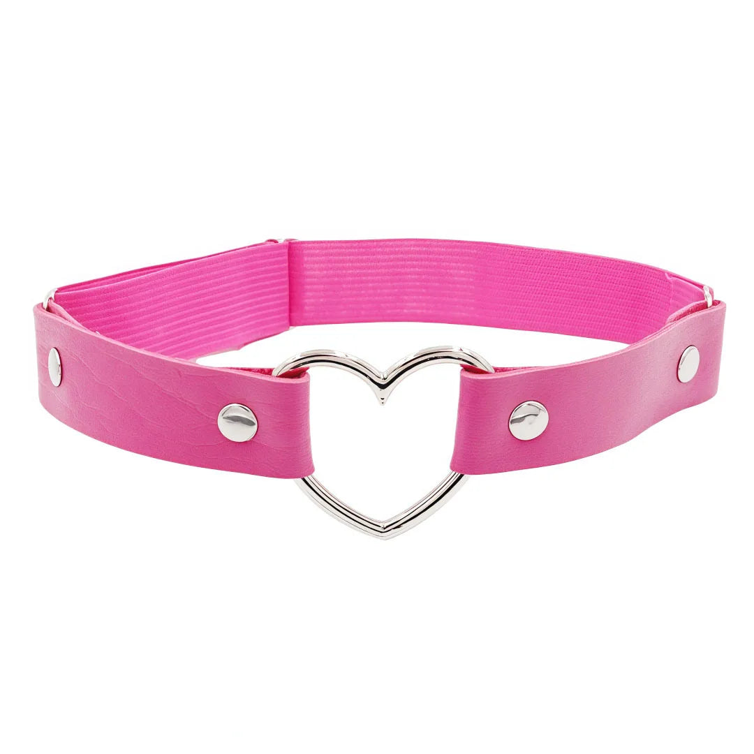 Faux Leather Heart Thigh Chain Single Layer Heart Thigh Ring Garter Leg Band Y2K Harajuku Punk Alt Girl Statement Leg Jewelry