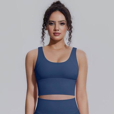 Women Summer Yoga Bra Underwear Shockproof Bra Sports Running Beautiful Back V Shaped Fitness Yoga Tank Top Bra with Chest Pad 