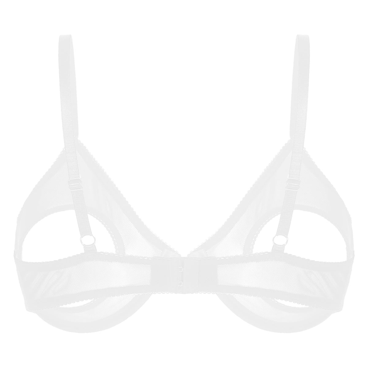 Women's Sheer Mesh Hollow Out Open Nipples Underwired Bra Tops Push Up Unlined Bralette Bra Sexy Brassiere Balconette Underwear