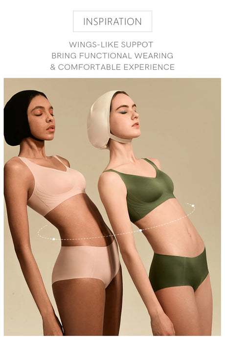SUJIIN Wireless Seamless Bras for Women Minimizer Invisible Padded Push Up Bras Comfort Soft Support Anti-sagging Bralette Bh