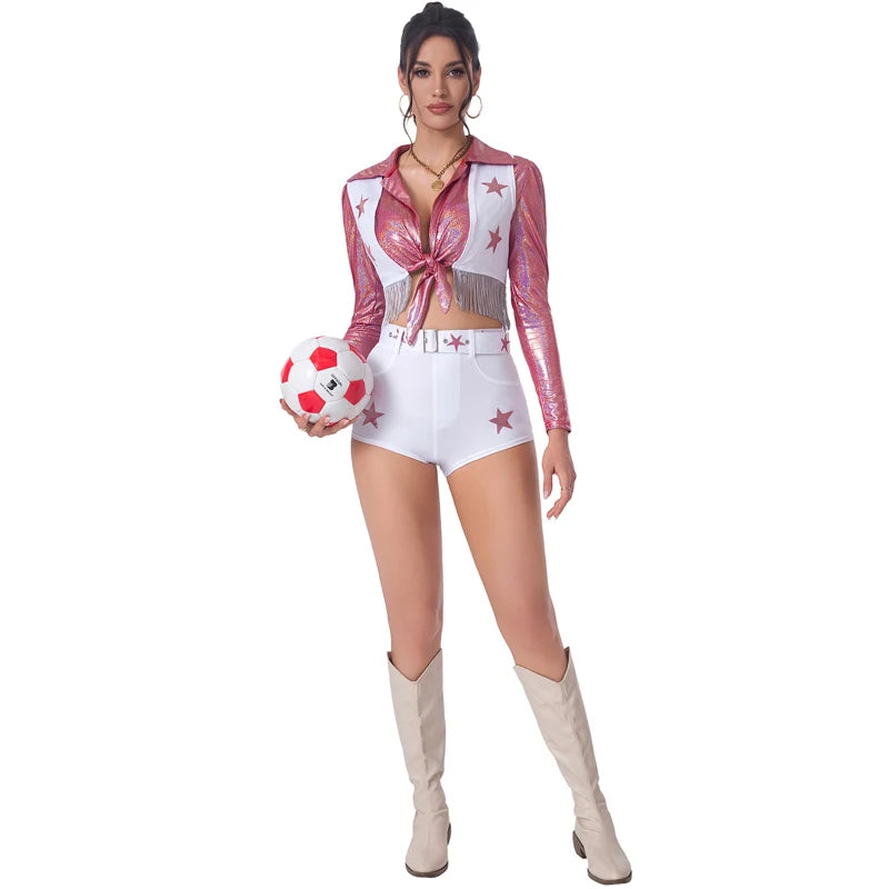 Multiple Cheerleader Basketball Football For Lady Costume Schoolgirl Top Shorts Cosplay Halloween Carnival Party Fancy Dress