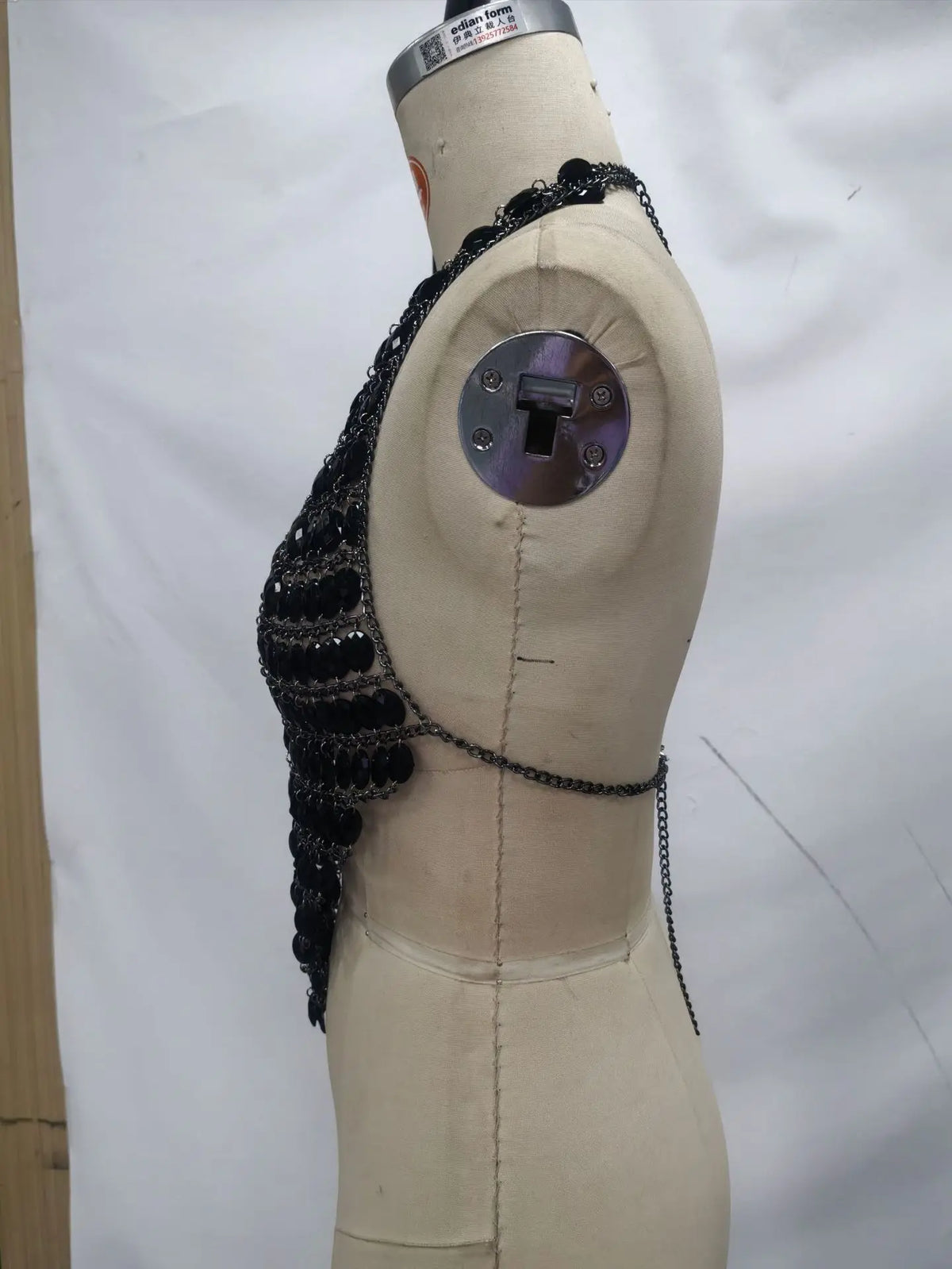 Women Sexy Backless Shine Diamond Body Chain Exotic Tanks Novelty Hollow Out Chest Chains Decor Bustier Tops Nightbar Clubwear